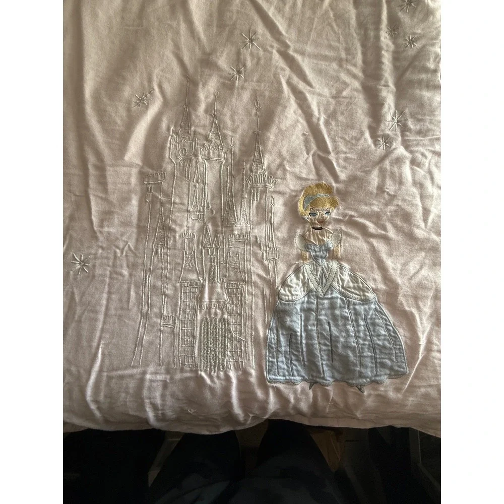 Pottery Barn Kids Disney Princess Quilt Full/Queen Pink Mary Blair Embroidered